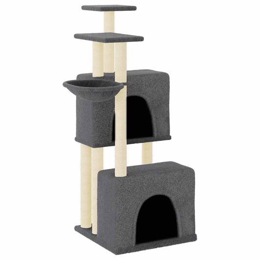 Cat Tree with Sisal Scratching Posts Dark Grey 122 cm Cat Tree with Sisal Scratching Posts Dark Grey 122 cm