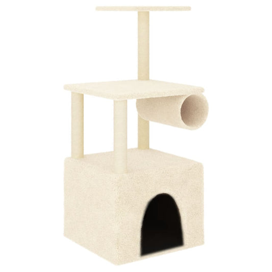 Cat Tree with Sisal Scratching Posts Cream 109.5 cm Cat Tree with Sisal Scratching Posts Cream 109.5 cm