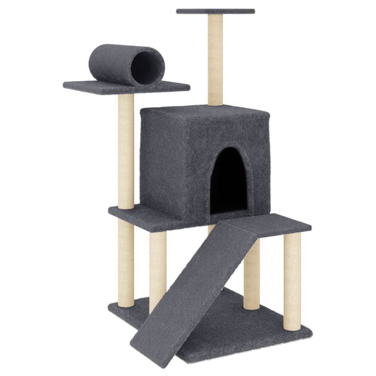 Cat Tree with Sisal Scratching Posts Dark Grey 110.5 cm Cat Tree with Sisal Scratching Posts Dark Grey 110.5 cm