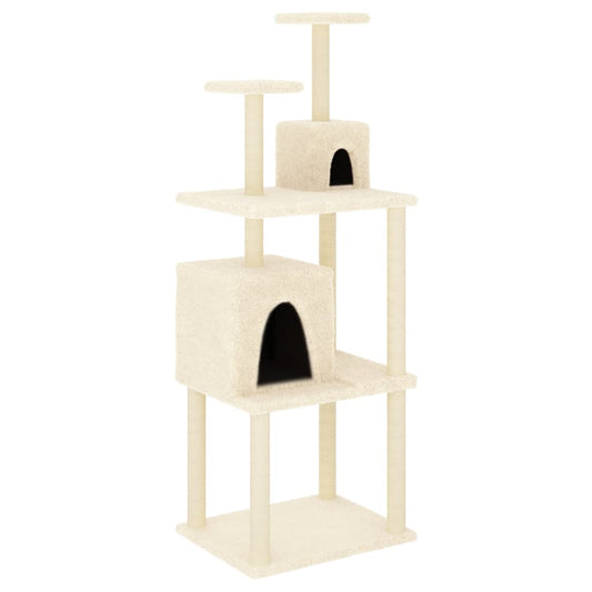 Cat Tree with Sisal Scratching Posts Cream 167 cm Cat Tree with Sisal Scratching Posts Cream 167 cm