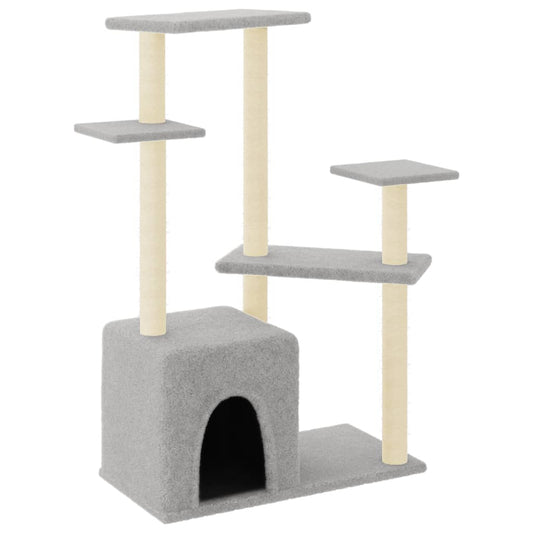 Cat Tree with Sisal Scratching Posts Light Grey 107.5 cm Cat Tree with Sisal Scratching Posts Light Grey 107.5 cm