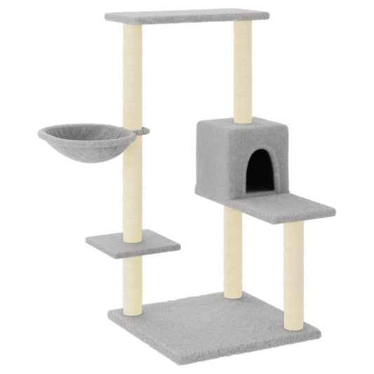 Cat Tree with Sisal Scratching Posts Light Grey 95 cm Cat Tree with Sisal Scratching Posts Light Grey 95 cm