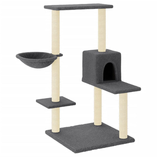 Cat Tree with Sisal Scratching Posts Dark Grey 95 cm Cat Tree with Sisal Scratching Posts Dark Grey 95 cm