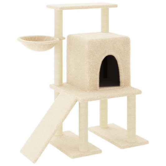 Cat Tree with Sisal Scratching Posts Cream 96.5 cm Cat Tree with Sisal Scratching Posts Cream 96.5 cm