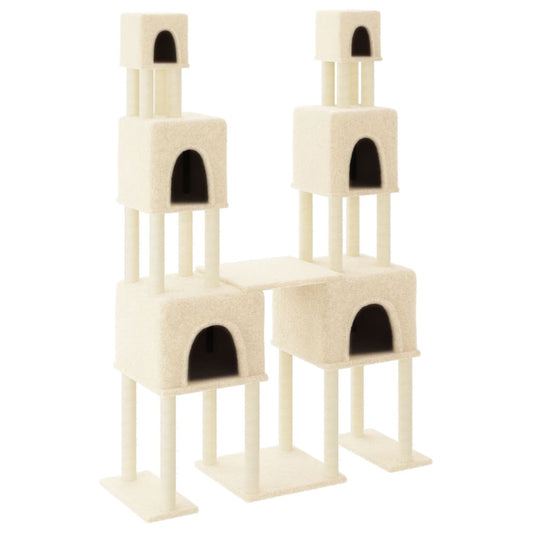 Cat Tree with Sisal Scratching Posts Cream 199 cm Cat Tree with Sisal Scratching Posts Cream 199 cm
