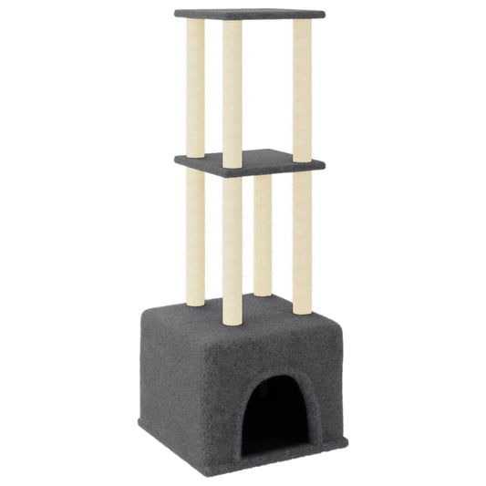 Cat Tree with Sisal Scratching Posts Dark Grey 133.5 cm Cat Tree with Sisal Scratching Posts Dark Grey 133.5 cm