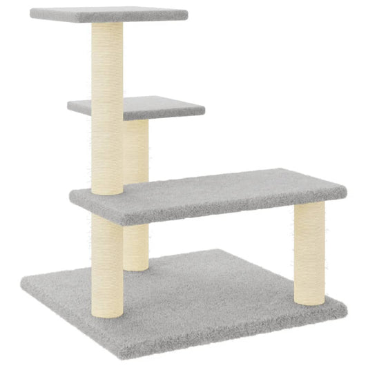 Cat Tree with Sisal Scratching Posts Light Grey 61 cm Cat Tree with Sisal Scratching Posts Light Grey 61 cm