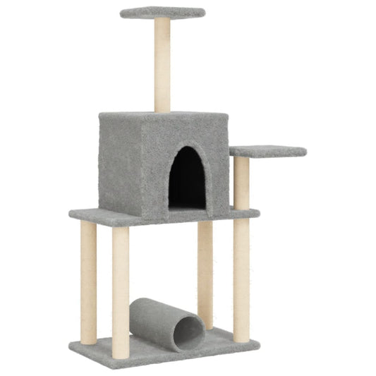 Cat Tree with Sisal Scratching Posts Light Grey 122 cm Cat Tree with Sisal Scratching Posts Light Grey 122 cm