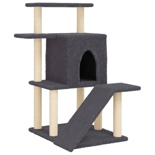 Cat Tree with Sisal Scratching Posts Dark Grey 97 cm Cat Tree with Sisal Scratching Posts Dark Grey 97 cm