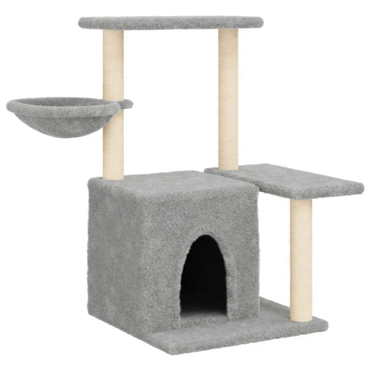Cat Tree with Sisal Scratching Posts Light Grey 83 cm Cat Tree with Sisal Scratching Posts Light Grey 83 cm