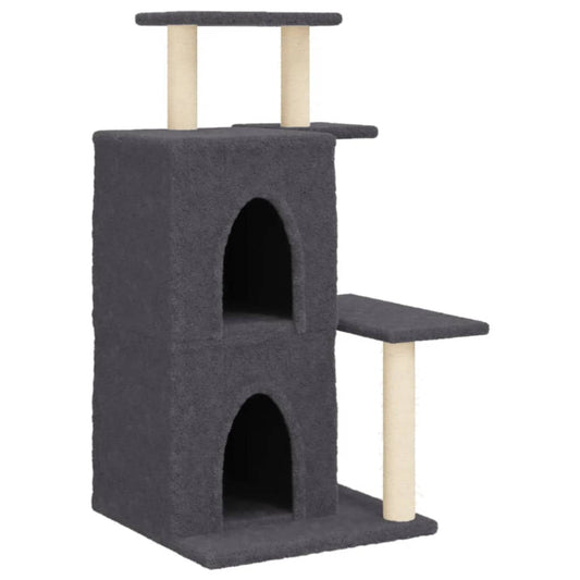 Cat Tree with Sisal Scratching Posts Dark Grey 97 cm Cat Tree with Sisal Scratching Posts Dark Grey 97 cm