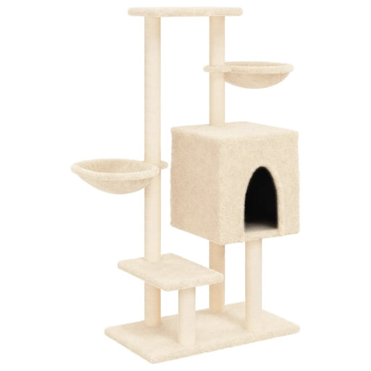 Cat Tree with Sisal Scratching Posts Cream 117 cm Cat Tree with Sisal Scratching Posts Cream 117 cm