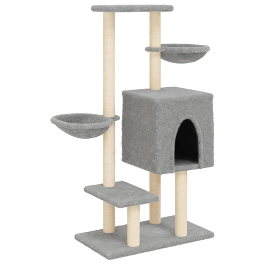 Cat Tree with Sisal Scratching Posts Light Grey 117 cm Cat Tree with Sisal Scratching Posts Light Grey 117 cm