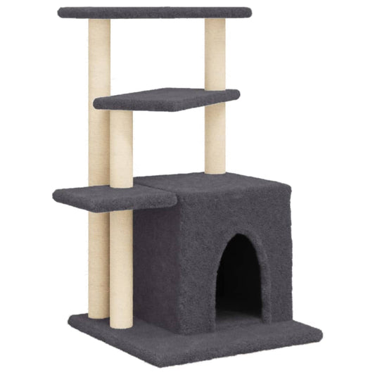 Cat Tree with Sisal Scratching Posts Dark Grey 83.5 cm Cat Tree with Sisal Scratching Posts Dark Grey 83.5 cm