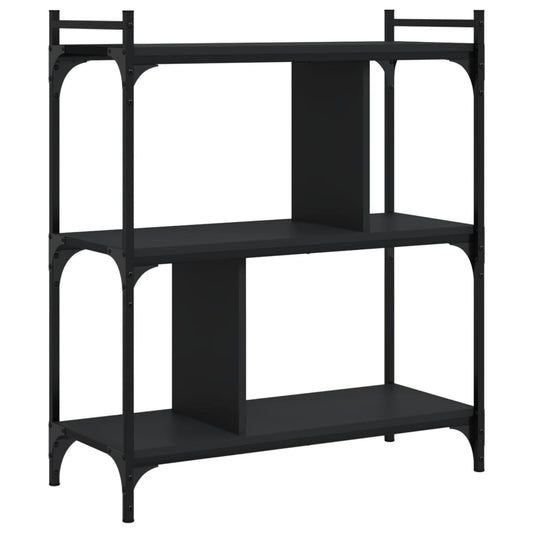 Bookcase 3-Tier Black 76x32x88 cm Engineered Wood Bookcase 3-Tier Black 76x32x88 cm Engineered Wood