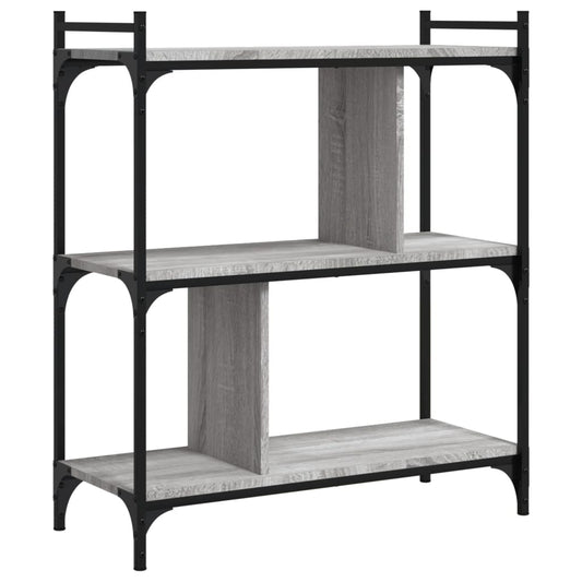 Bookcase 3-Tier Grey Sonoma 76x32x88 cm Engineered Wood Bookcase 3-Tier Grey Sonoma 76x32x88 cm Engineered Wood
