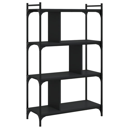 Bookcase 4-Tier Black 76x32x123 cm Engineered Wood Bookcase 4-Tier Black 76x32x123 cm Engineered Wood