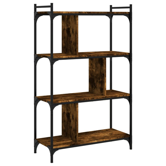 Bookcase 4-Tier Smoked Oak 76x32x123 cm Engineered Wood Bookcase 4-Tier Smoked Oak 76x32x123 cm Engineered Wood