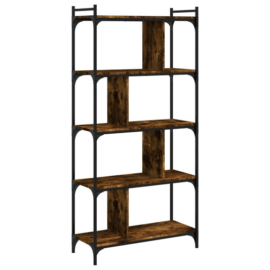 Bookcase 5-Tier Smoked Oak 76x32x158 cm Engineered Wood Bookcase 5-Tier Smoked Oak 76x32x158 cm Engineered Wood