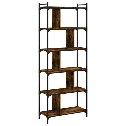 Bookcase 6-Tier Smoked Oak 76x32x192 cm Engineered Wood Bookcase 6-Tier Smoked Oak 76x32x192 cm Engineered Wood