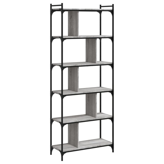 Bookcase 6-Tier Grey Sonoma 76x32x192 cm Engineered Wood Bookcase 6-Tier Grey Sonoma 76x32x192 cm Engineered Wood