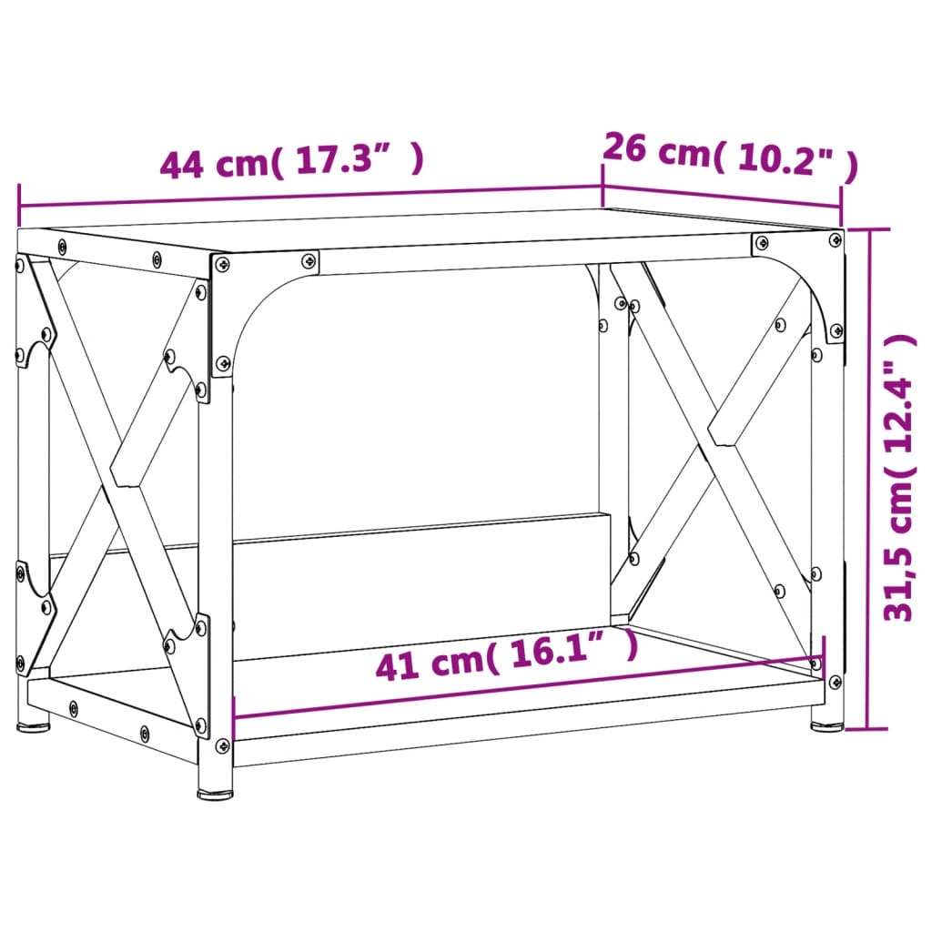 Printer Stand 2-Tier Brown Oak 44x26x31.5 cm Engineered Wood