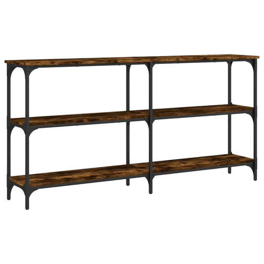 Console Table Smoked Oak 150x29x75 cm Engineered Wood Console Table Smoked Oak 150x29x75 cm Engineered Wood