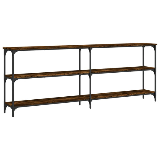 Console Table Smoked Oak 200x29x75 cm Engineered Wood Console Table Smoked Oak 200x29x75 cm Engineered Wood