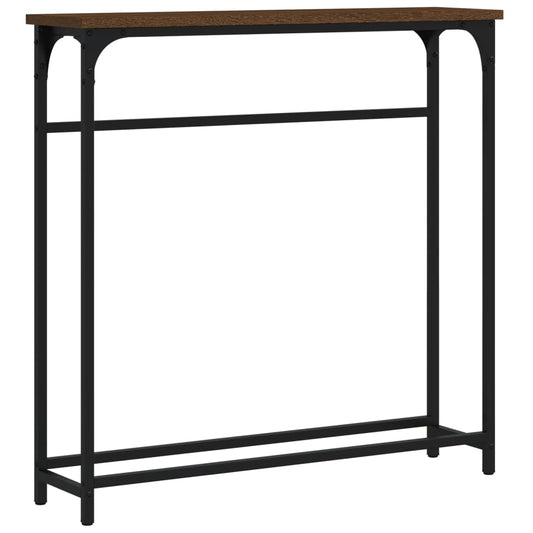Console Table Brown Oak 75x19.5x75 cm Engineered Wood Console Table Brown Oak 75x19.5x75 cm Engineered Wood