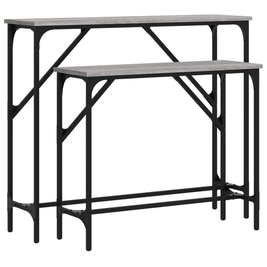 Console Tables 2 pcs Grey Sonoma Engineered Wood Console Tables 2 pcs Grey Sonoma Engineered Wood