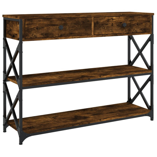 Console Table Smoked Oak 100x28x75 cm Engineered Wood Console Table Smoked Oak 100x28x75 cm Engineered Wood