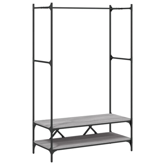 Clothes Rack with Shelves Grey Sonoma Engineered Wood Clothes Rack with Shelves Grey Sonoma Engineered Wood