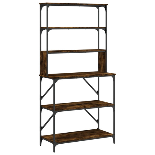 Baker's Rack 6-Tier Smoked Oak 90x40x180 cm Engineered Wood Baker's Rack 6-Tier Smoked Oak 90x40x180 cm Engineered Wood