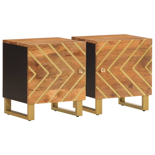 Bedside Cabinets 2 pcs Brown and Black Solid Wood Mango Bedside Cabinets 2 pcs Brown and Black Solid Wood Mango