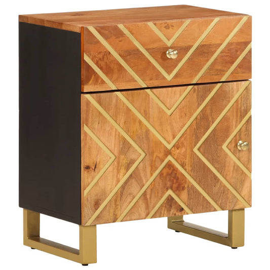 Bedside Cabinet Brown and Black 50x33x60 cm Solid Wood Mango Bedside Cabinet Brown and Black 50x33x60 cm Solid Wood Mango