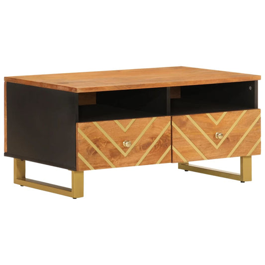 Coffee Table Brown and Black 80x54x40 cm Solid Wood Mango Coffee Table Brown and Black 80x54x40 cm Solid Wood Mango