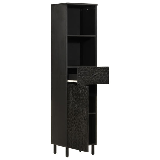 Bathroom Cabinet Black 38x33x160 cm Solid Wood Mango Bathroom Cabinet Black 38x33x160 cm Solid Wood Mango