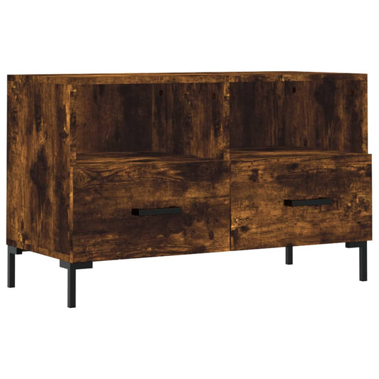 TV Cabinet Smoked Oak 80x36x50 cm Engineered Wood TV Cabinet Smoked Oak 80x36x50 cm Engineered Wood