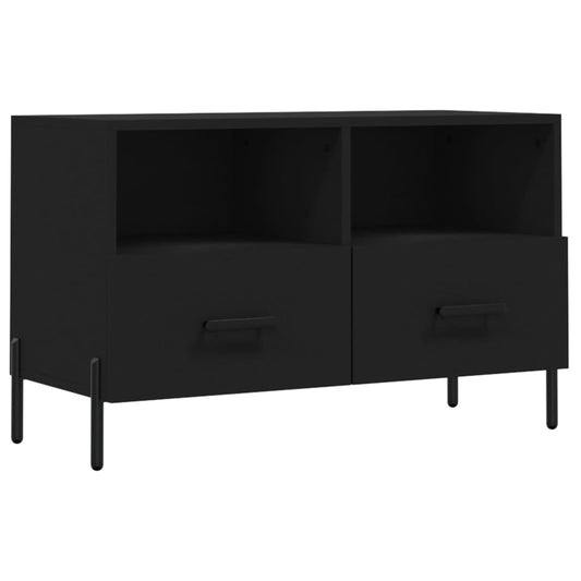 TV Cabinet Black 80x36x50 cm Engineered Wood TV Cabinet Black 80x36x50 cm Engineered Wood