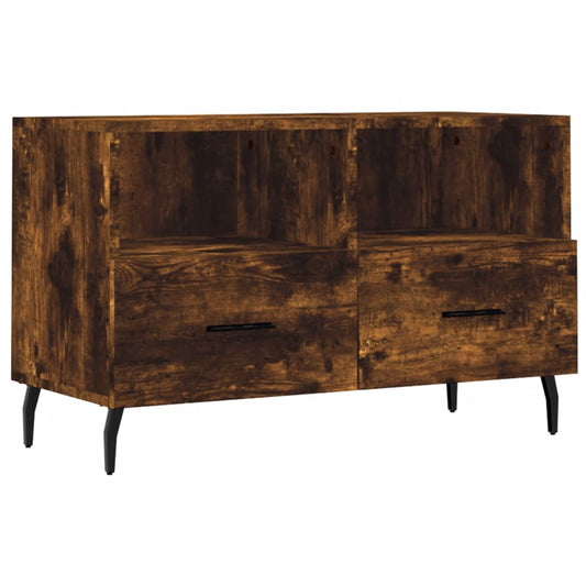 TV Cabinet Smoked Oak 80x36x50 cm Engineered Wood TV Cabinet Smoked Oak 80x36x50 cm Engineered Wood