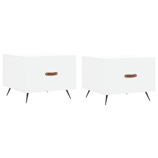 Coffee Tables 2 pcs White 50x50x40 cm Engineered Wood Coffee Tables 2 pcs White 50x50x40 cm Engineered Wood