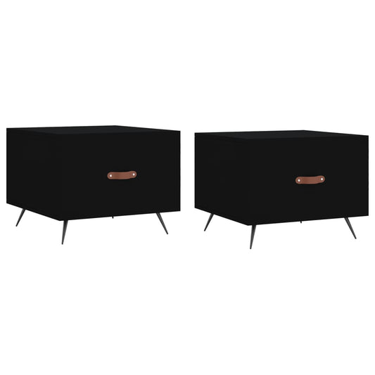 Coffee Tables 2 pcs Black 50x50x40 cm Engineered Wood Coffee Tables 2 pcs Black 50x50x40 cm Engineered Wood