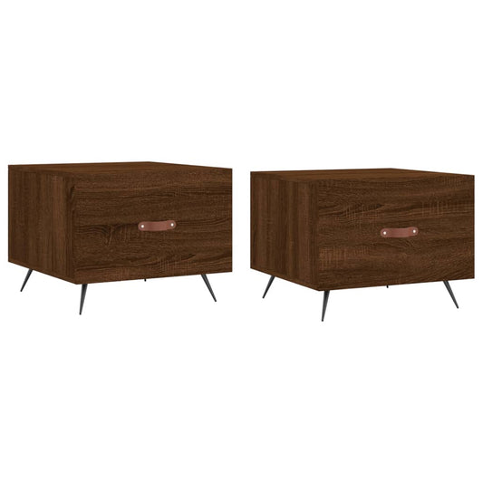 Coffee Tables 2 pcs Brown Oak 50x50x40 cm Engineered Wood Coffee Tables 2 pcs Brown Oak 50x50x40 cm Engineered Wood