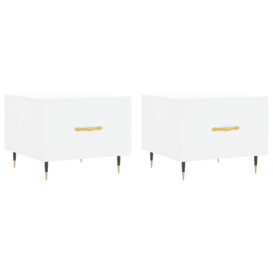 Coffee Tables 2 pcs White 50x50x40 cm Engineered Wood Coffee Tables 2 pcs White 50x50x40 cm Engineered Wood