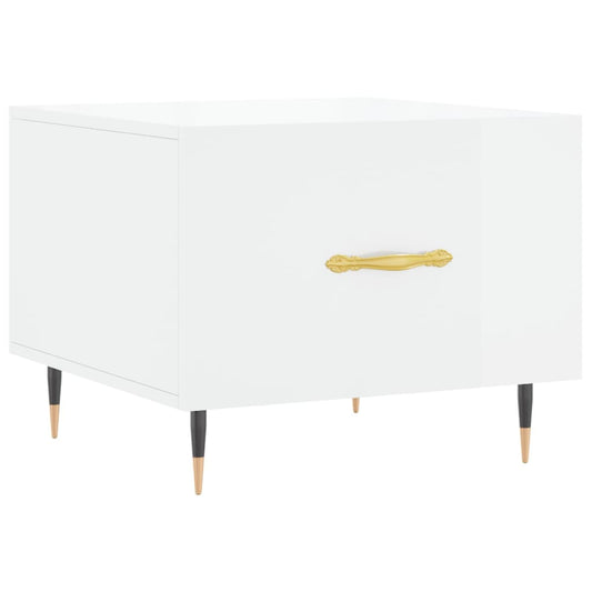 Coffee Table High Gloss White 50x50x40 cm Engineered Wood Coffee Table High Gloss White 50x50x40 cm Engineered Wood