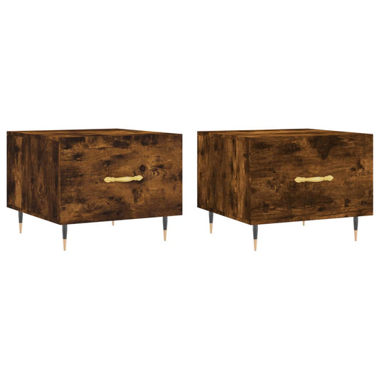 Coffee Tables 2 pcs Smoked Oak 50x50x40 cm Engineered Wood Coffee Tables 2 pcs Smoked Oak 50x50x40 cm Engineered Wood