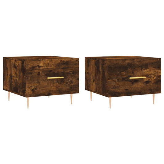 Coffee Tables 2 pcs Smoked Oak 50x50x40 cm Engineered Wood Coffee Tables 2 pcs Smoked Oak 50x50x40 cm Engineered Wood
