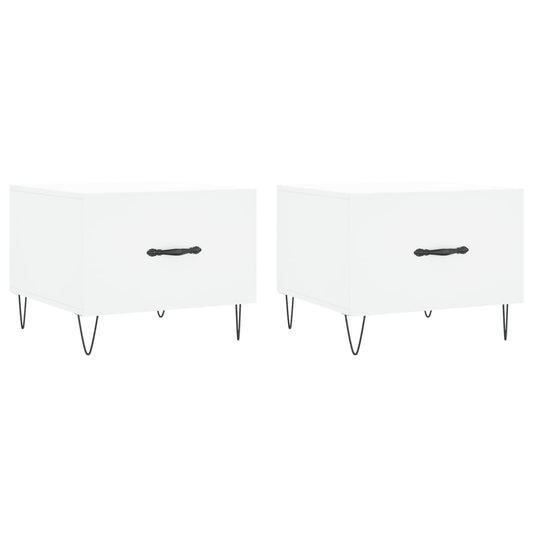 Coffee Tables 2 pcs White 50x50x40 cm Engineered Wood Coffee Tables 2 pcs White 50x50x40 cm Engineered Wood