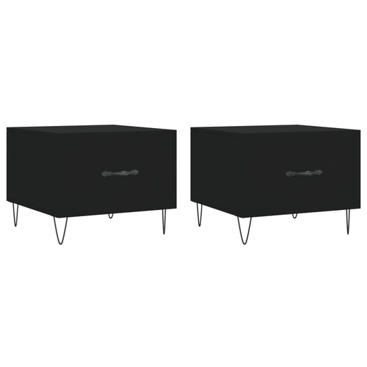 Coffee Tables 2 pcs Black 50x50x40 cm Engineered Wood Coffee Tables 2 pcs Black 50x50x40 cm Engineered Wood