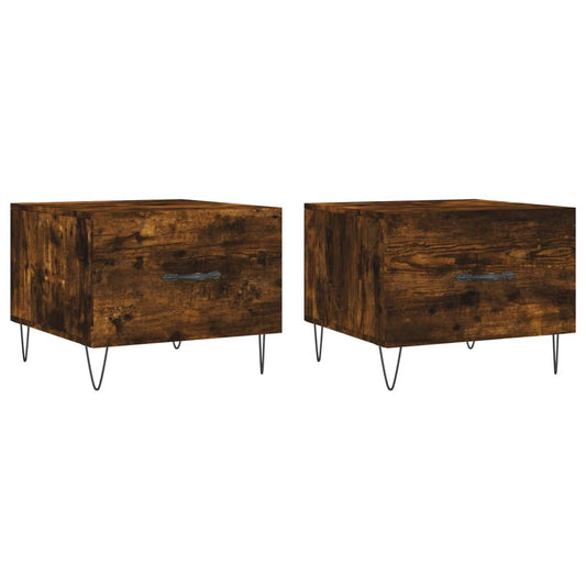 Coffee Tables 2 pcs Smoked Oak 50x50x40 cm Engineered Wood Coffee Tables 2 pcs Smoked Oak 50x50x40 cm Engineered Wood